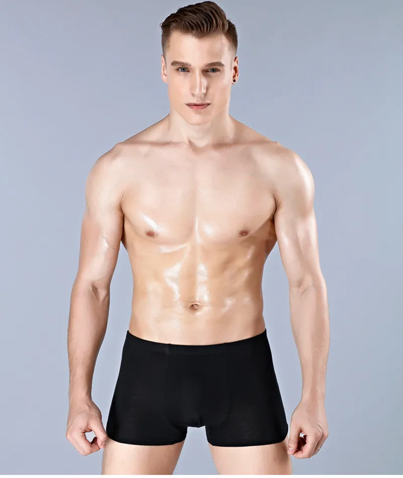 New Arrival Men Boxer Underwear Plus Size Noble Bamboo Underwear XL XXL XXXL XXXXL Size Flat Feet Panties Free Shipping