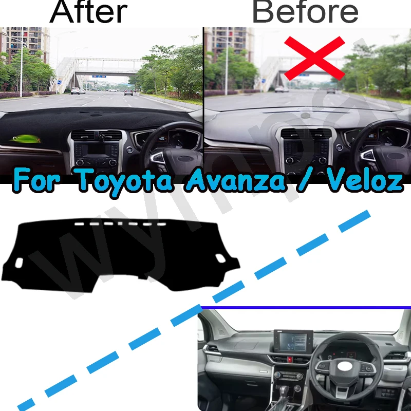 

Коврик для приборной панели Toyota Avanza/Veloz 2021 2022 2023 2024 2025, избегайте световой коврика, чехол с защитой от УФ-лучей, аксессуары для ковров