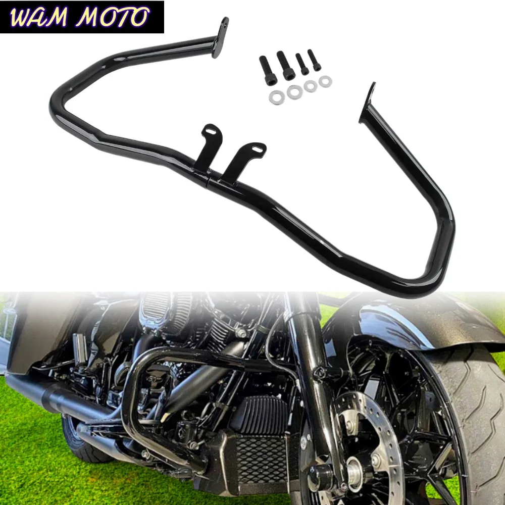 Motorcycle Highway Bumper Frame Protection Engine Guard Crash Bar For Harley Road King Street Glide 2014-2023