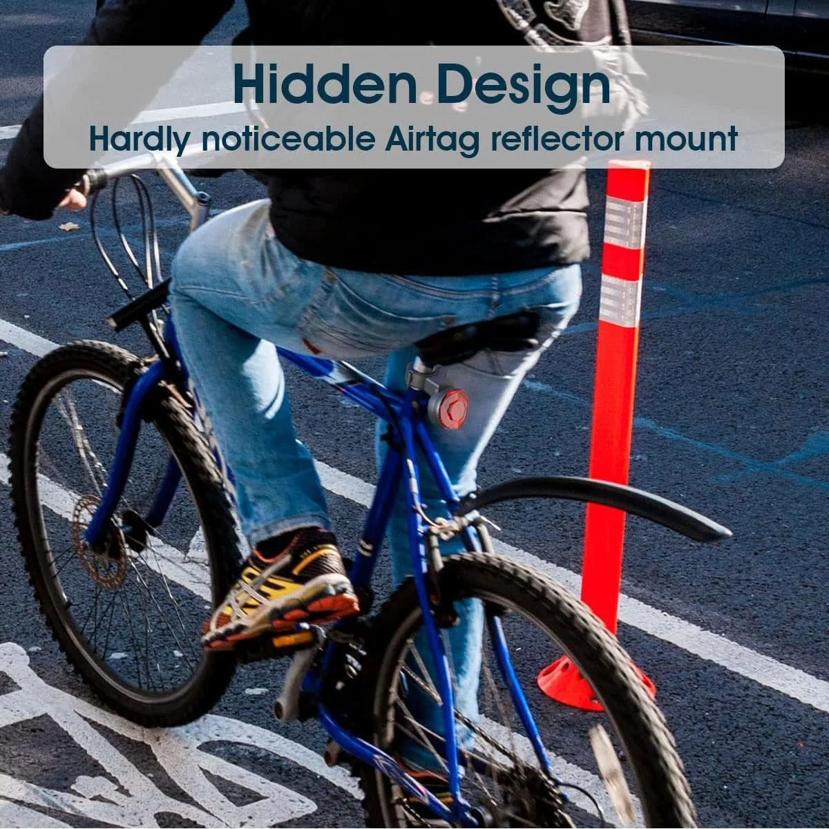 For Airtag Bike Mount Hidden Tail Light Anti-Theft Airtag GPS Tracker Bike Reflector Holder for Mountain Bikes Electric Bicycle