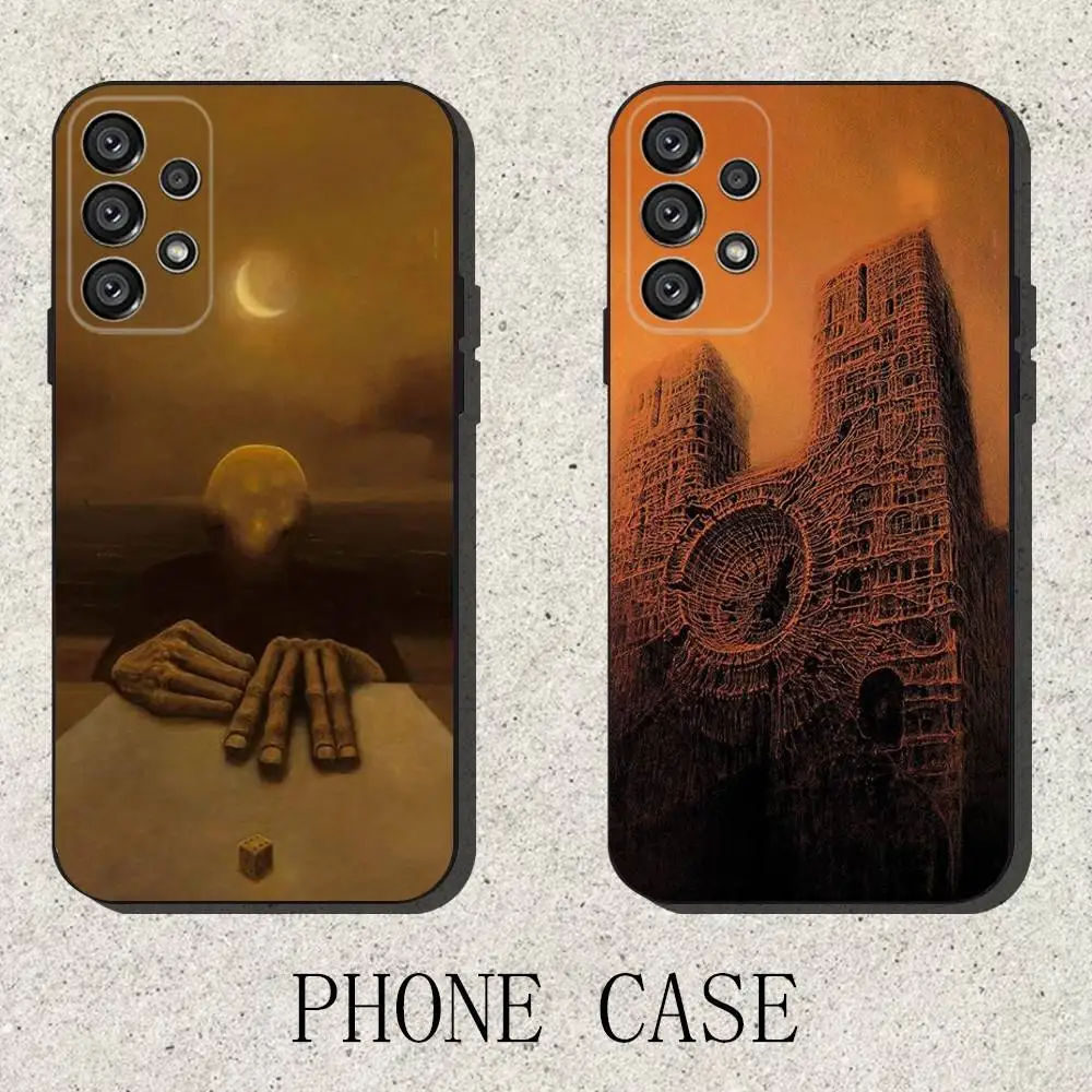 

Zdzislaw Beksinski Art Phone Case For Samsung S25,S24,S21,S22,S23,S30,Ultra,S20,Plus,Fe,Lite,Note,10,9,5G Black Cover