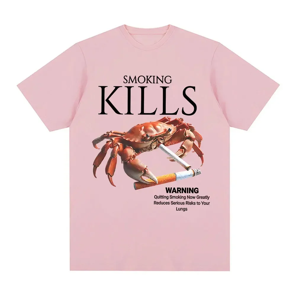 Camiseta Fumar mata cangrejo camiseta gráfica extraño desenganza de Weirdcore camiseta de manga corta estilo Harajuku