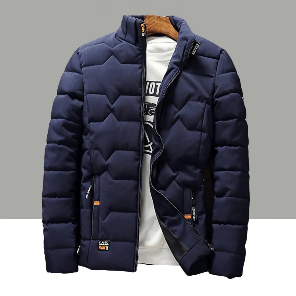 Chaqueta acolchada de algodón para hombre, abrigo grueso y cálido con cuello levantado, ajustado, para jóvenes, Otoño e Invierno