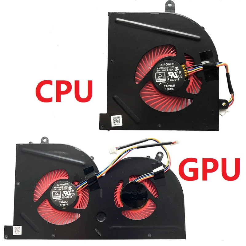 

NEW Laptop cpu cooling fan for MSI GS63VR GS63 GS73 GS73VR MS-17B1 Stealth Pro CPU BS5005HS-U2F1 GPU BS5005HS-U2L1 COOLER