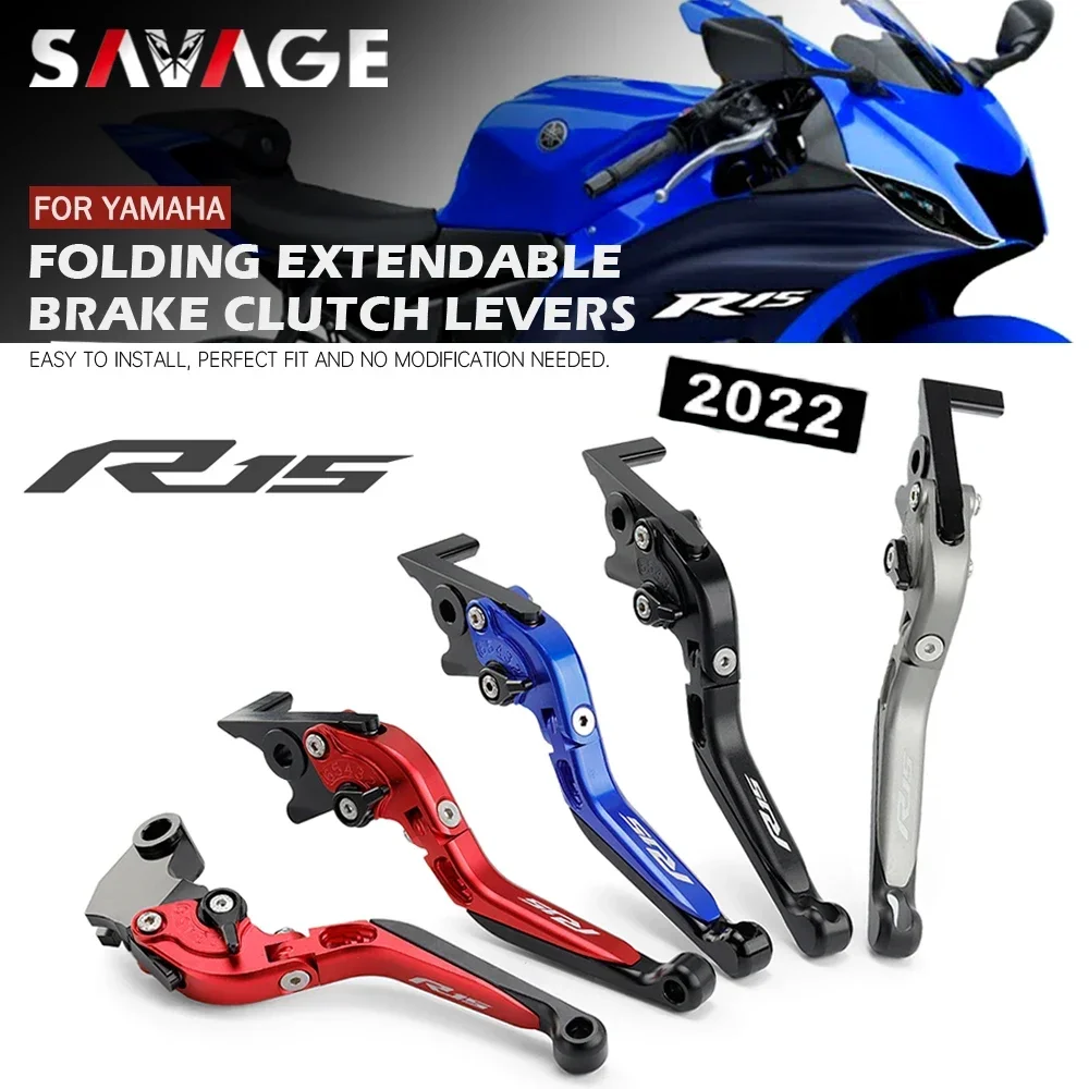 Brake Clutch Levers For YAMAHA YZF R15 V4 2022 2023 2024 Folding Extendable Motorcycle Accessories Control Brake Handles YZFR15