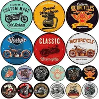 Vintage Classic Motorcycle Round Metal Tin Signs Plate Plaque Sign For Man Cave Bar Pub Garage Club Home Wall ART Decor