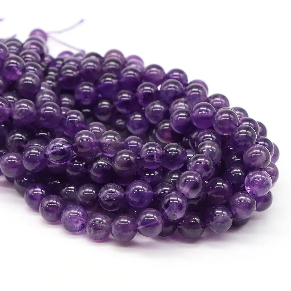 4/6/8/10mm Natural Stone Healing Crystals Aquamarine Amethyst Rose Quartz Round Loose Spacer Gemstone for DIY Jewelry Accessory view 4