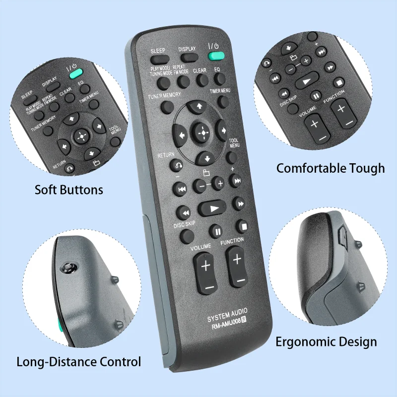RM-AMU008 RMAMU008 Remote Control Compatible with Sony Compact Hi-Fi Stereo System LBT-ZX66I HCD-ZX66I SS-ZX66I LBT-ZX99I