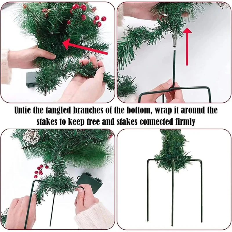 

Christmas Urn Filler Outdoor Light Up Planter Filler with Tripod Stake Holiday Decoration for Family Gatherings Garden A-A50M