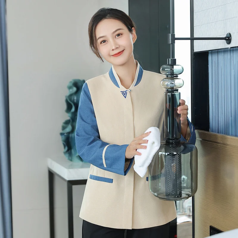 Cleaning Work Uniform Long Sleeve Hotel Room Housekeeping Staff Set Property Mall Floor Cleaning Aunt Autumn Workwear