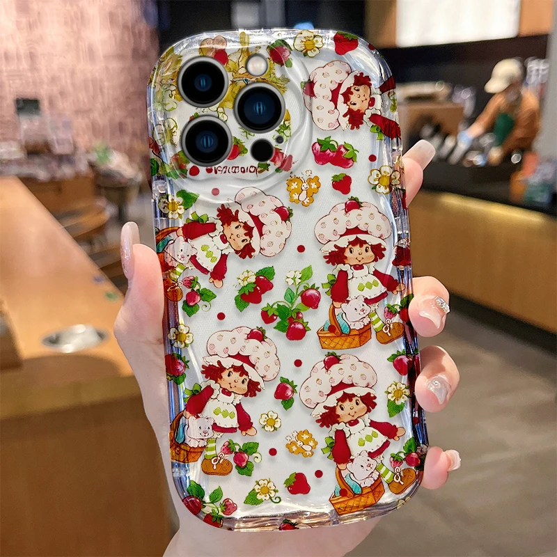 Strawberry Shortcake Wave Case for iPhone 16 E 15 Pro Max 14 13 12 Mini 11 Pro Max XS X 8 7 Plus Liquid Silicone Covers Funda - náhled 5