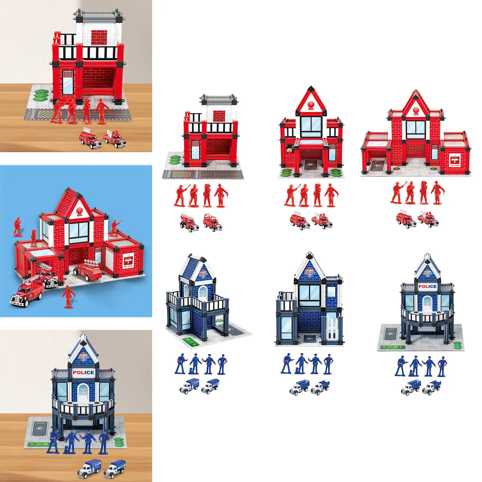 소방서 빌딩 키트, 소방서 센터 플레이세트, 건축 모델, 모래 테이블, 디오라마 모델, 철도 풍경 레이아웃