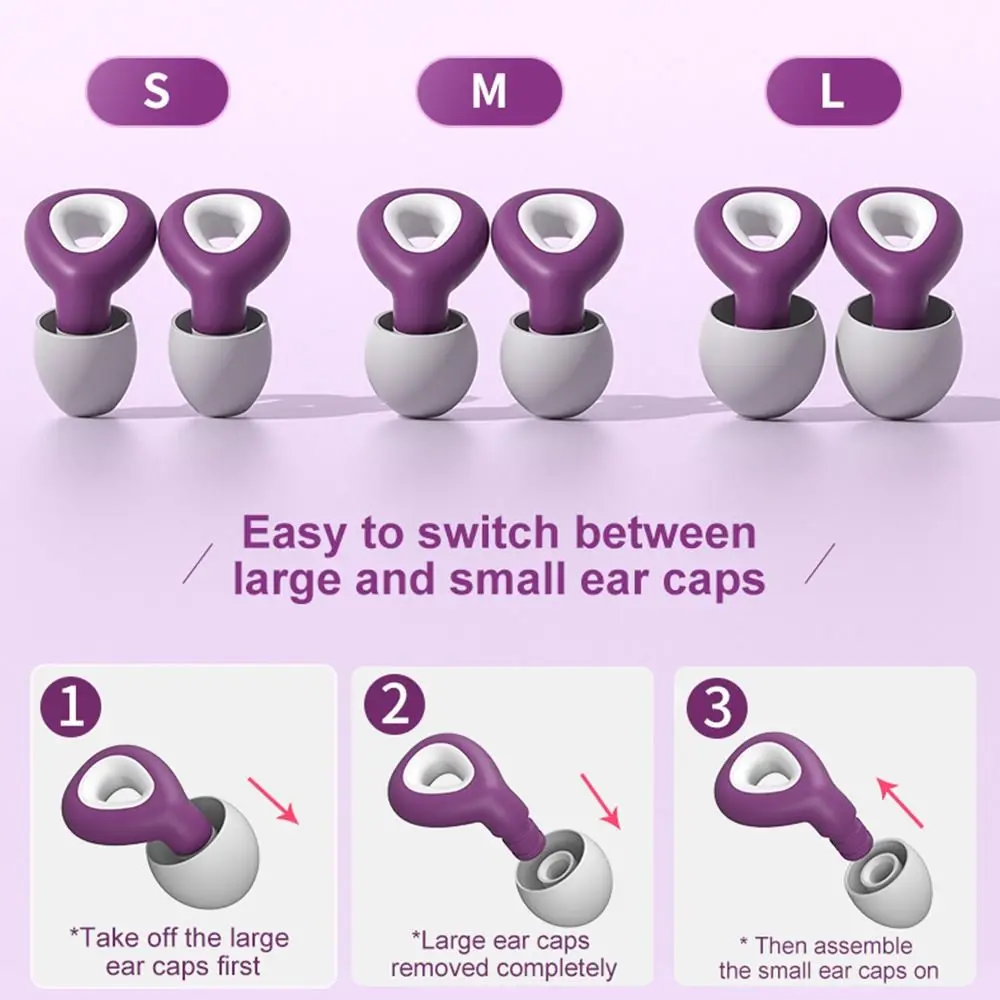 Reusable Sports Sleep Care Silicone Earphone Hearing Protection Earbud Musician Earplugs Noise Reduction Filter