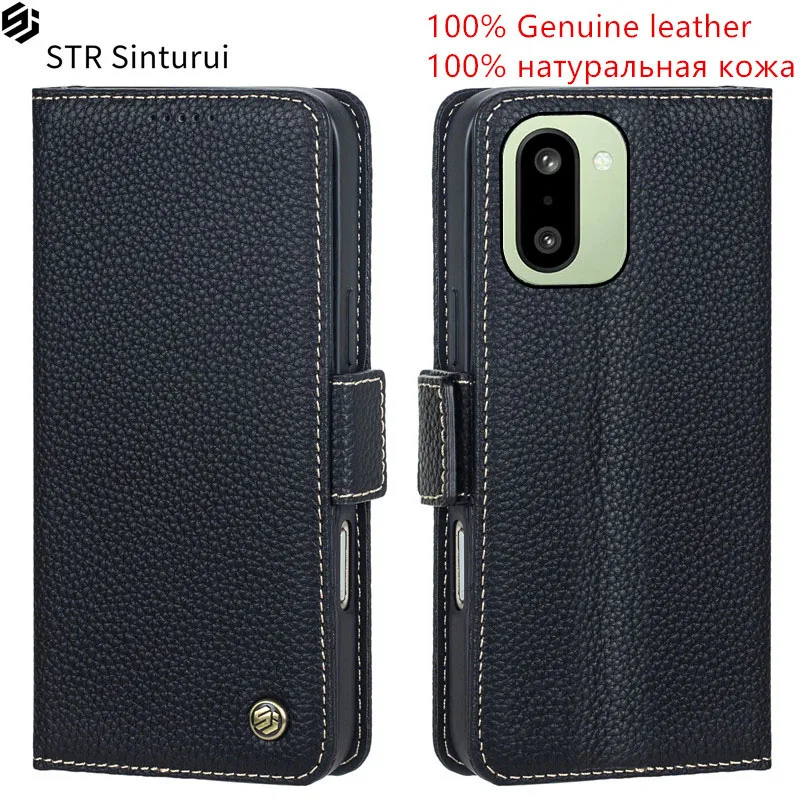 

STR 100% Genuine lychee grain leather card Slot Wallet Cover For OnePlus Ace 6T 6 5 Ultra Racing Pro Flip shockproof phone Case