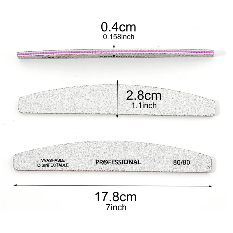 5/10/25 pezzi lavabili 180/240 manicure lime per unghie grigie strumenti per la cura delle unghie a doppia faccia per salone professionale riutilizzabile lima per nail art