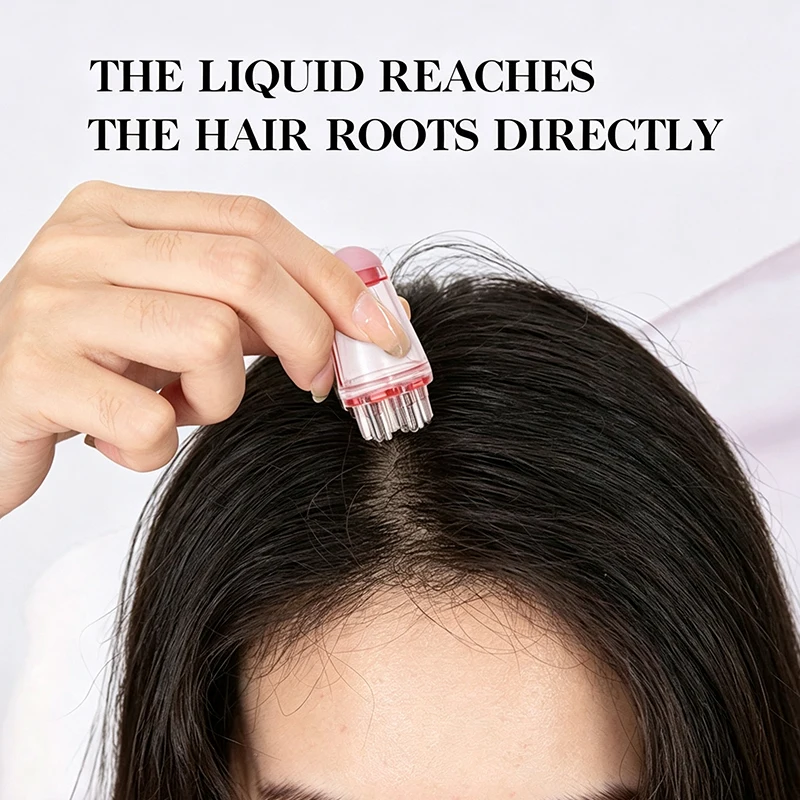 Hair Oil Applicator Bottle Scalp Massager Root Comb with Scale for Hair Treatment Essential Oil Scalp Care Dispenser
