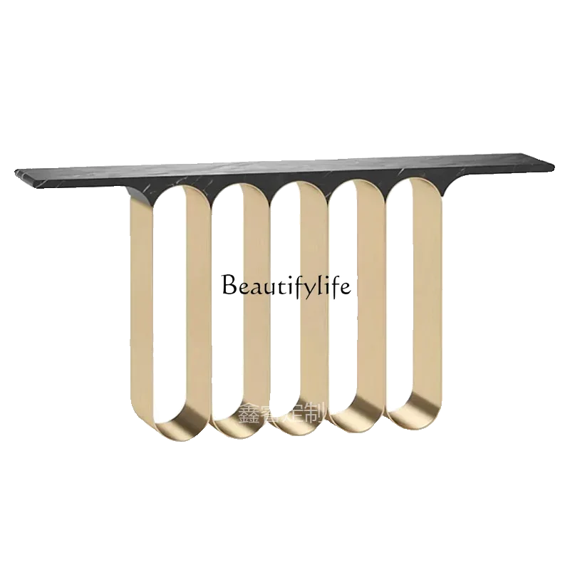 

FG28Italian light luxury entrance table against the wall end view display stand