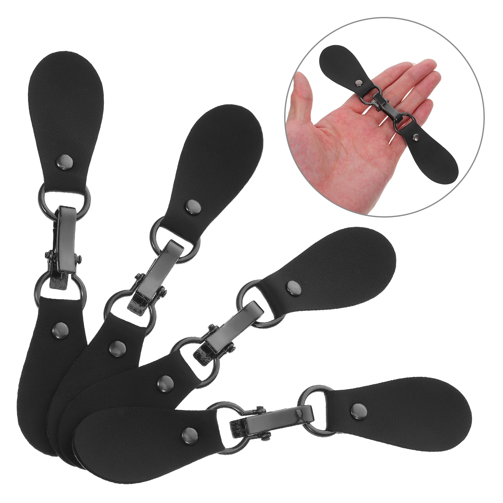 

4Pcs Long-Lasting Metal Buckles Artificial Connectors for Cardigans Overcoats Wind Coats Stylish Clothes Fasteners Black
