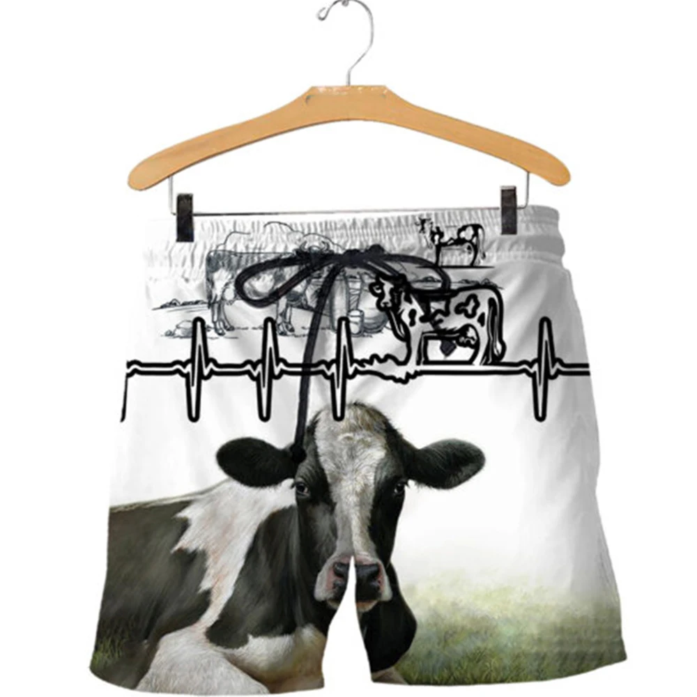 CLOOCL Men Shorts Farmer Dairy Cattle 3D All Over Printed Beach Shorts Unisex Gothic Harajuku Summer Casual Shorts Dropshipping