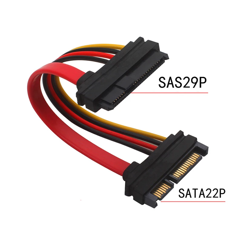 1PCS 10/15CM SAS to SATA,SFF-8482 SAS 29 Pin to SATA 22Pin Hard Disk Drive Raid Extension Cable with 15 Pin SATA Power Port