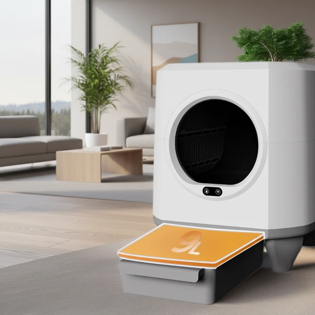 

9 0 L L ar ge Se lf-C le ani ng Ca t Li tter B ox Low N ois e A pp W ifi Cont rolI ntelli gent Elec tric A ut om atic