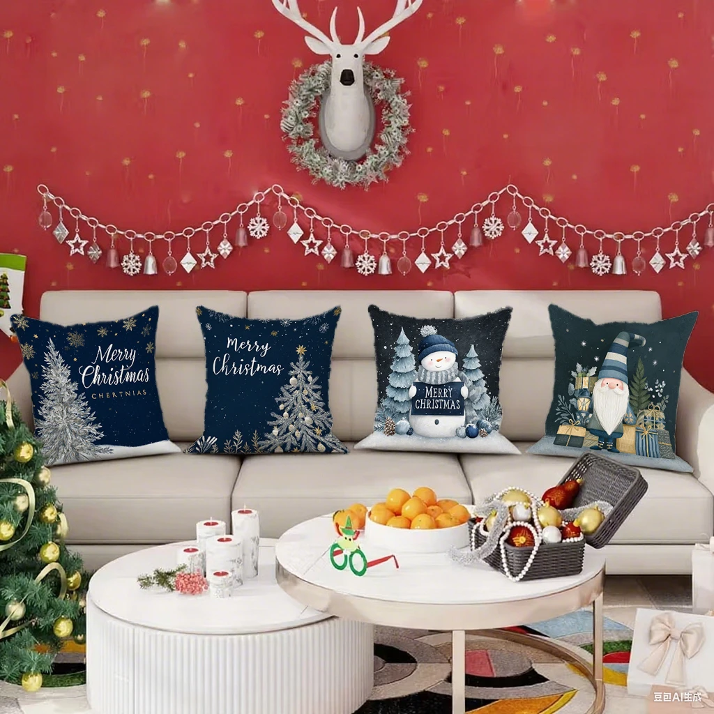 

Christmas-themed Pillow Covers on SofaSuitable for sofa car bedroom decorative cushion cover pillow cover