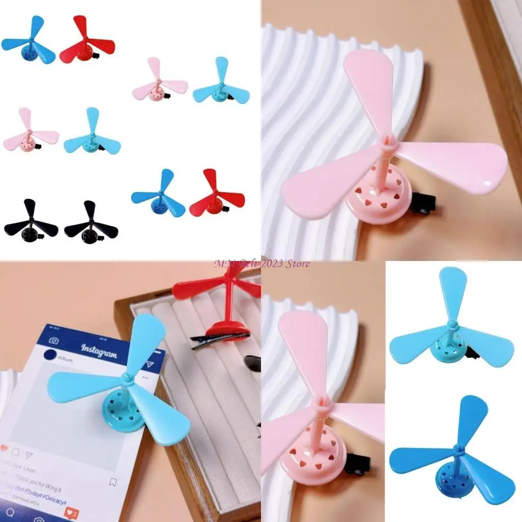 

49ME 5/10pcs Color Changing Windmill Hair Clip Comfortable Wear Practical Design Unisex Hair Decoration Gift