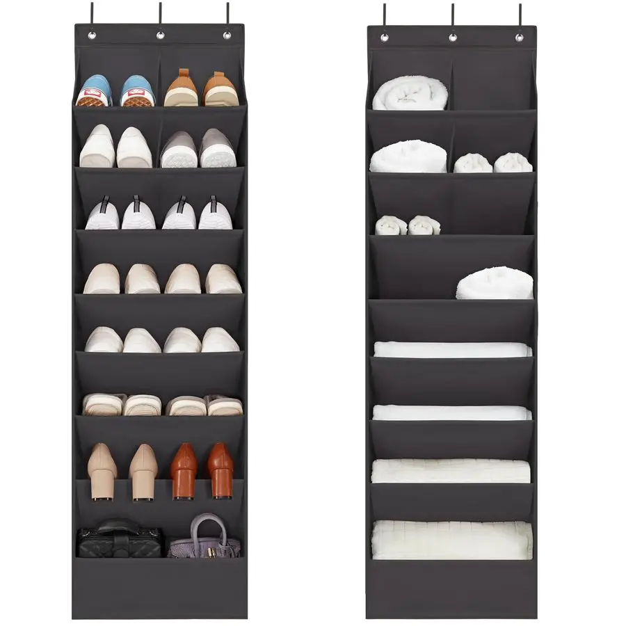 

Pack Shoe Organizer with 6 Extra Large Pockets and 4 Large Pocket, Over the Door Sturdy Closet Storage Rack, Hanging Shoe Organi