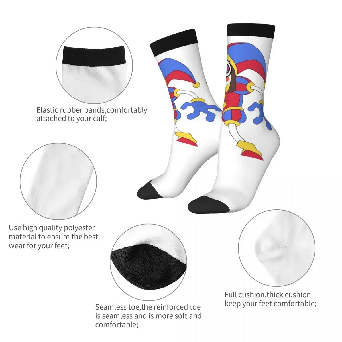 Autumn Winter Casual Unisex The Amazing Digital Circus Pomni Socks Non-slip Sports Socks