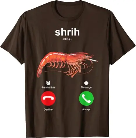 Shrih Calling Smoking Shrimp Lustiges Meeresfrüchte-Meme-T-Shirt Y2k Meeresfrüchte-Liebhaber, Krebstier-Fans Persönlichkeits-Sarkasmus-Sprücher-T-Shirt – Detail 10