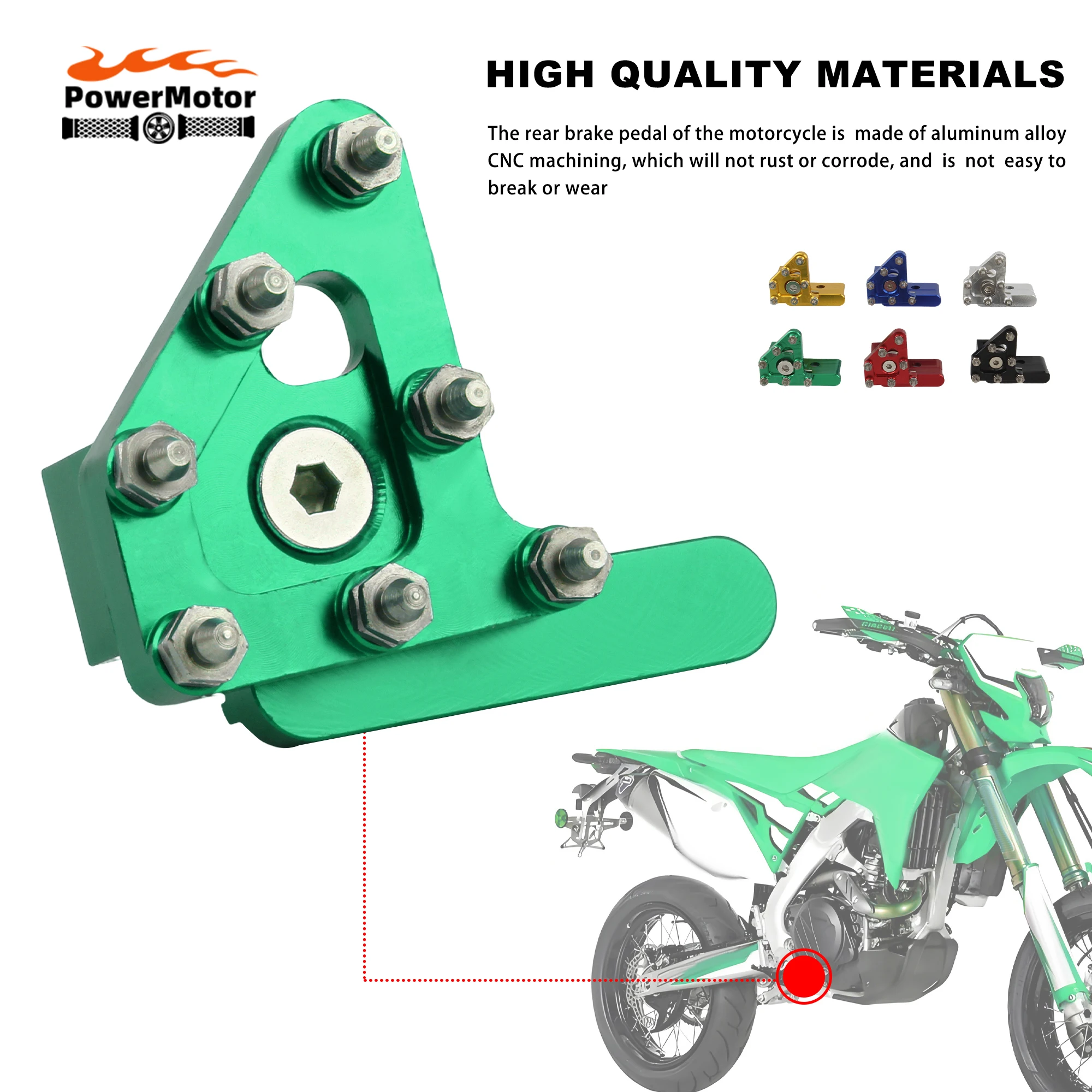 

Universal Motocross Rear Brake Pedal Lever Step Tip For Honda Yamaha Kawasaki KTM Suzuki 125-530cc CNC Aluminum Modified Parts