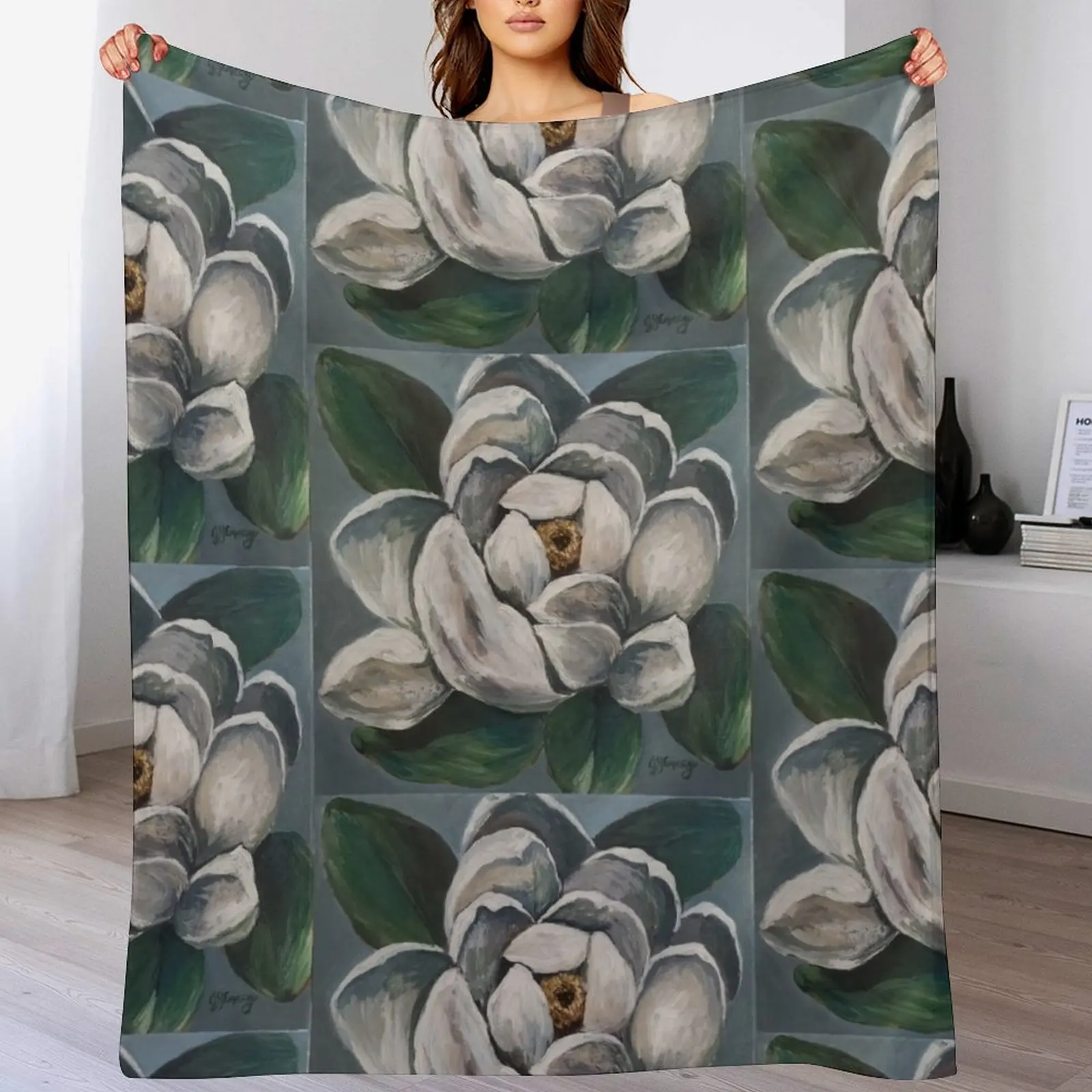 Magnolia Throw Blanket Luxury Thicken Hairys Warm Decoratives Blankets