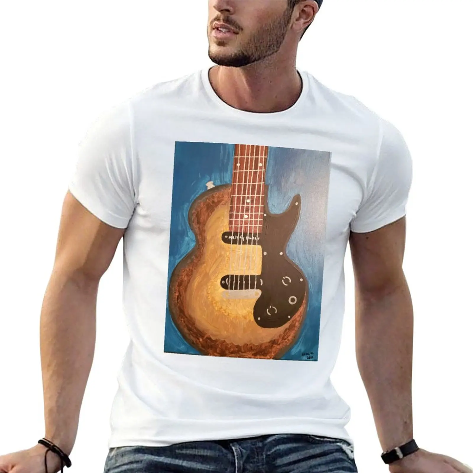 

Painted Guitar T-Shirt man t shirt graphic man t shirts high quality luxury brand anime t shirts for man T-shirt
