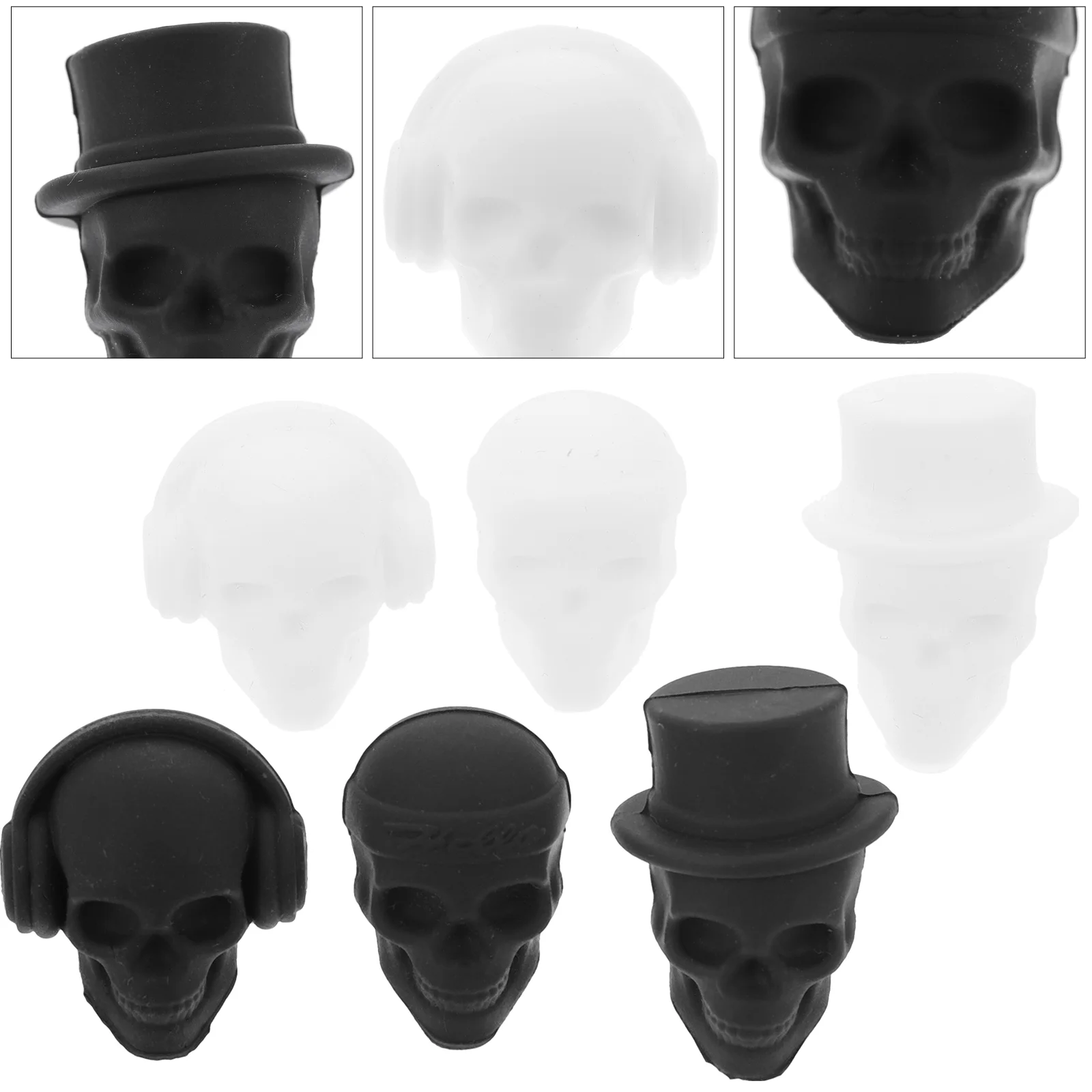 6 Pcs Glass Identifier Interesting Clips Creative Skull Shaped Cup Markers Practical Decorations Drink Beverages