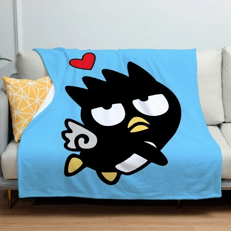 Manta de franela con pingüino de dibujos animados, manta de aire acondicionado portátil con estampado D para el hogar, oficina, almuerzo