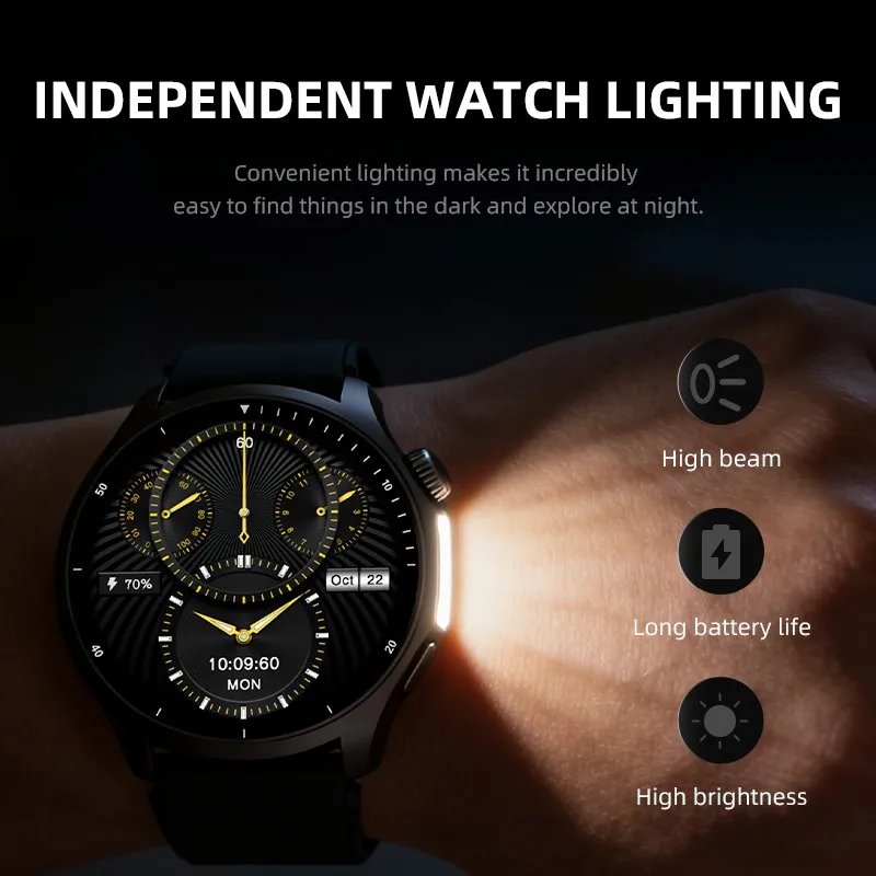 Men Women Outdoor Sports Smart Watch  NFC & BT Call  Flashlight  Short Video Control  Sleep Health Monitoring