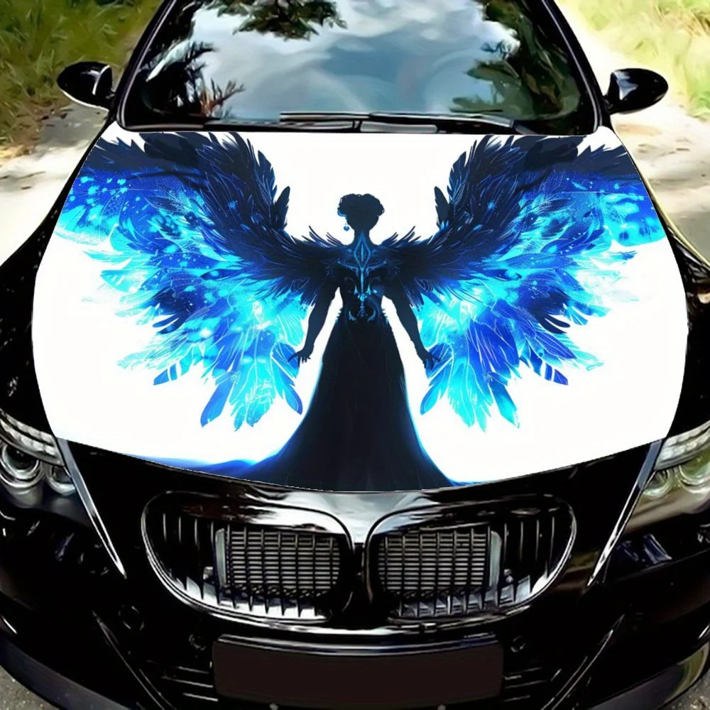 

Starry Moth Wing: Women's Dream Silhouette Car Decal, Vinyl Car Hood Graphics, Cool Pattern Car Vinyl St
