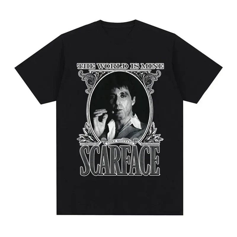 Herrenmode Vintage Punk Gothic übergroße Sweatshirt Anime Scarface Die Welt ist mein Film al Pacino als Tony Montana T-Shirt