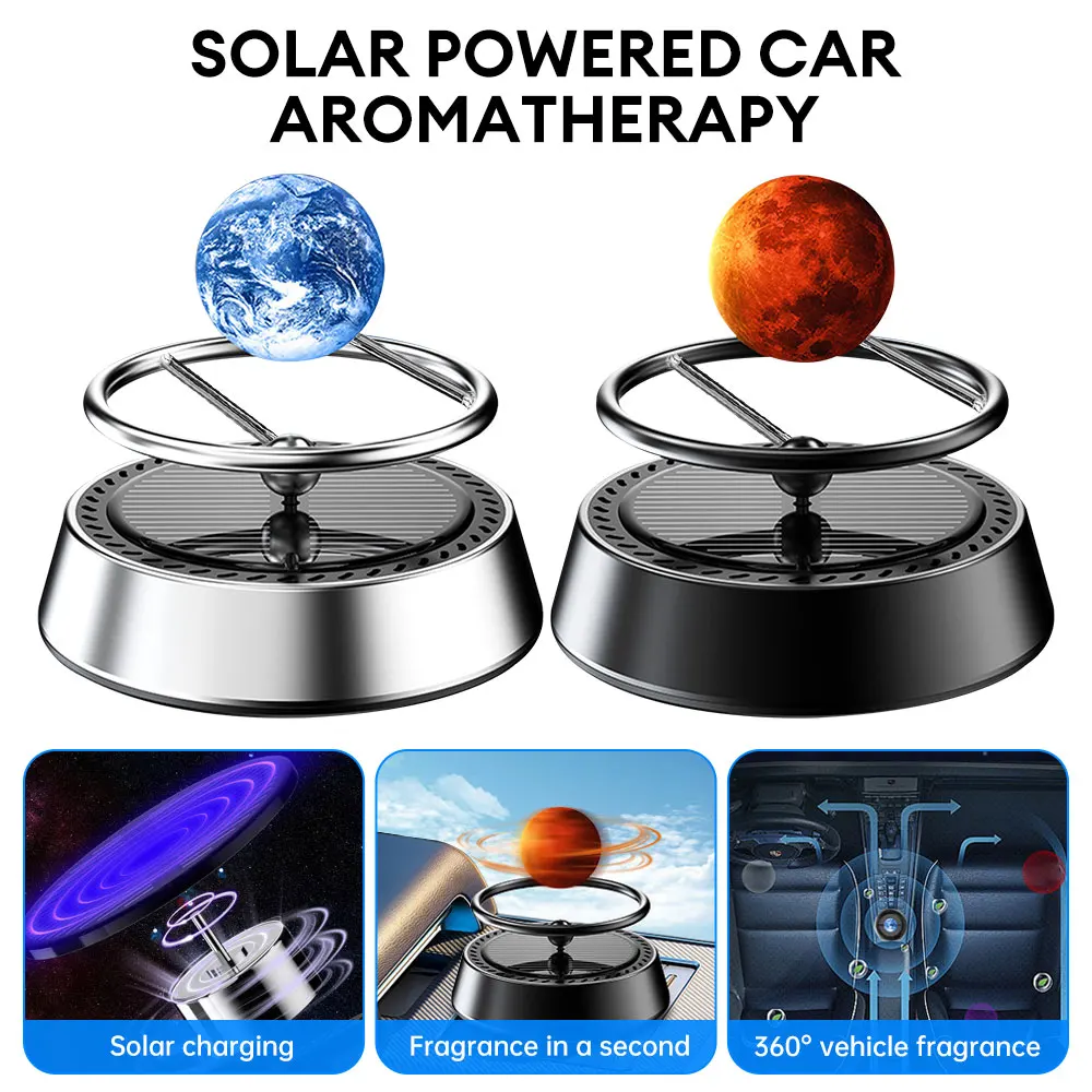 1pc Car Aromatherapy Solar Vehicle Perfume Air Freshener Auto Essntial Oil Diffuser With Interstellar Ball Relieve & Refresh