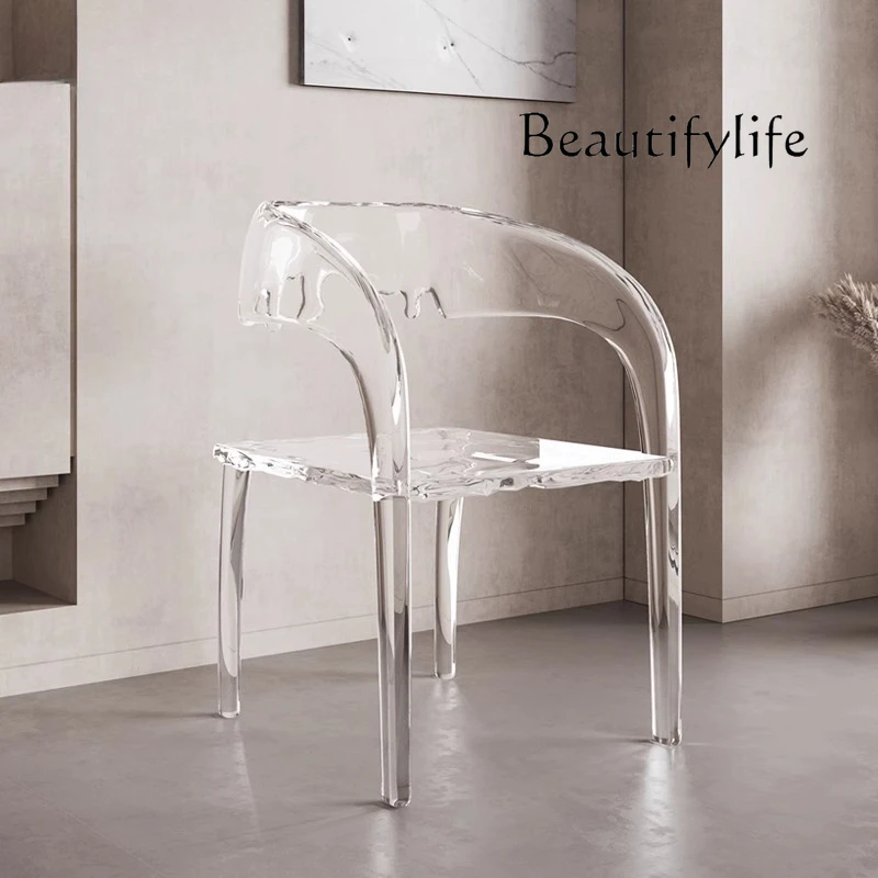 

Light luxury designer negotiates dining chair transparent simple villa Italian reception room casual acrylic crystal chair