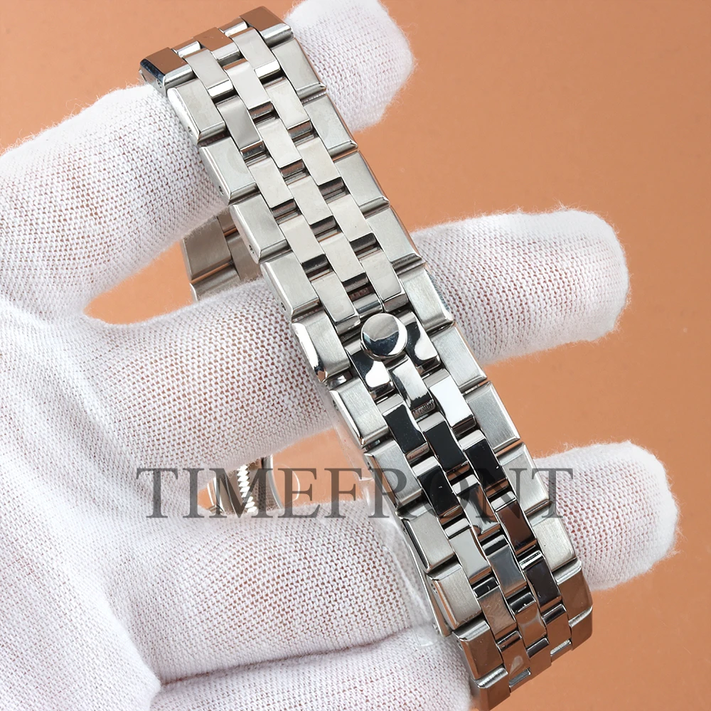 Silvery 40mm Case with Bracelet Sapphire Glass Fit Land-Dweller Seiko NH35 NH36 NH38 Movement 33.8mm Dial Waterproof Watch Case