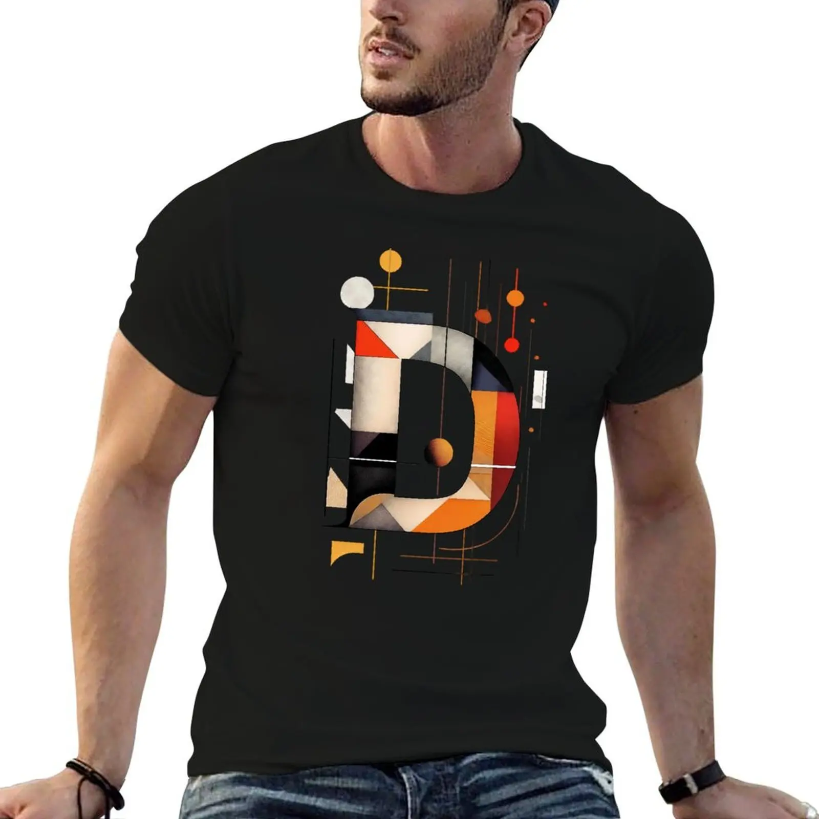 Alphabet - Letter D T-Shirt Classic Basic Casual T-Shirt