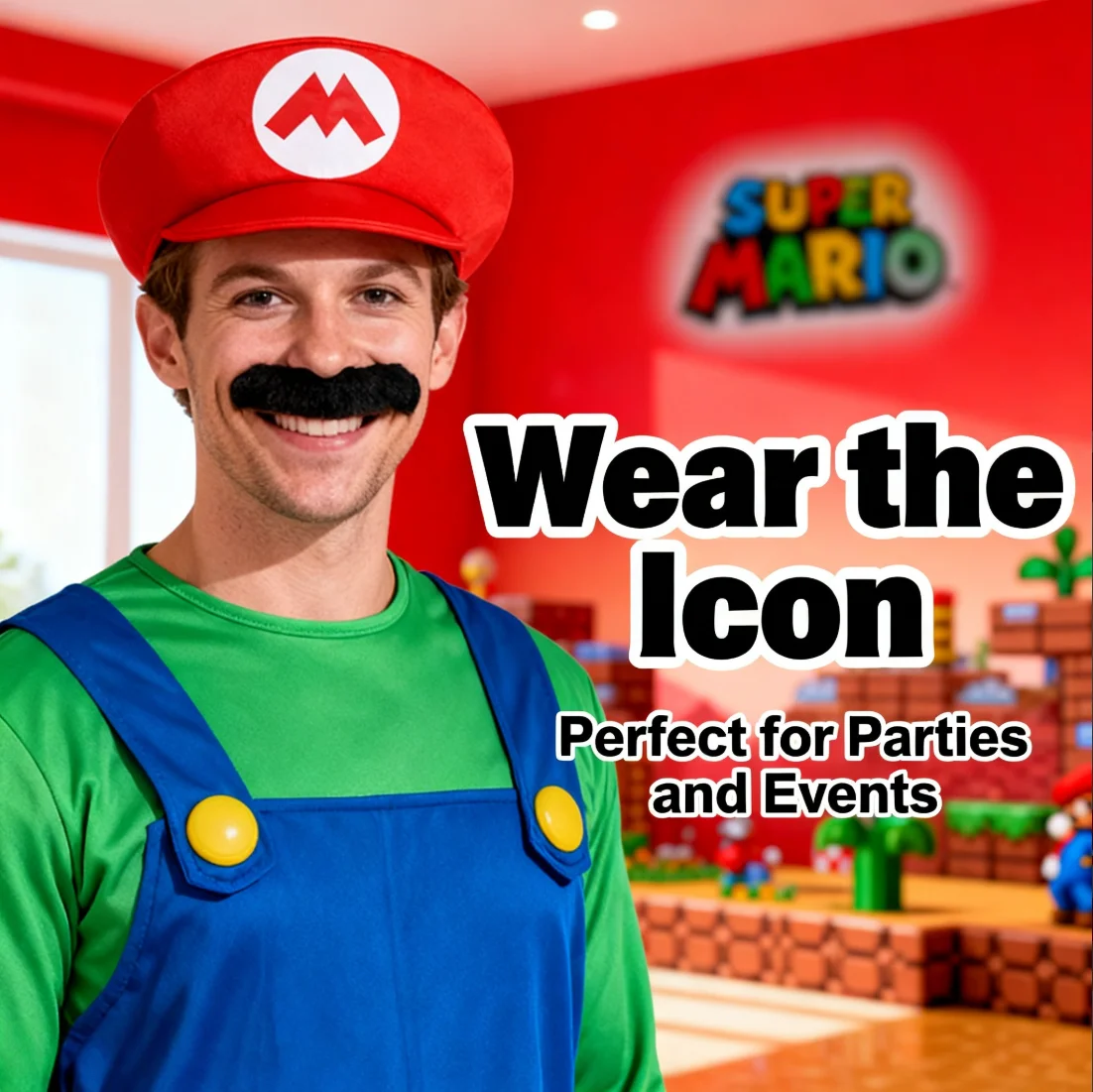 

Super Mario - Mario hat. Cosplay role-playing prop, suitable for parties and festivals