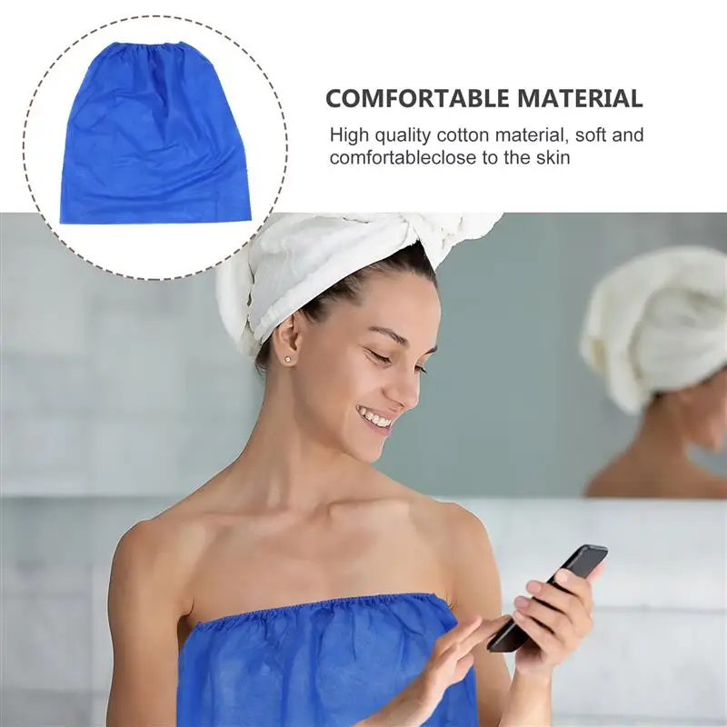 10Pcs Disposable Women Bath Skirts Non-Woven Bathrobe Sweat Steaming Beauty Salon Dress Adjustable Bathrobe Breathing Spa Sweat