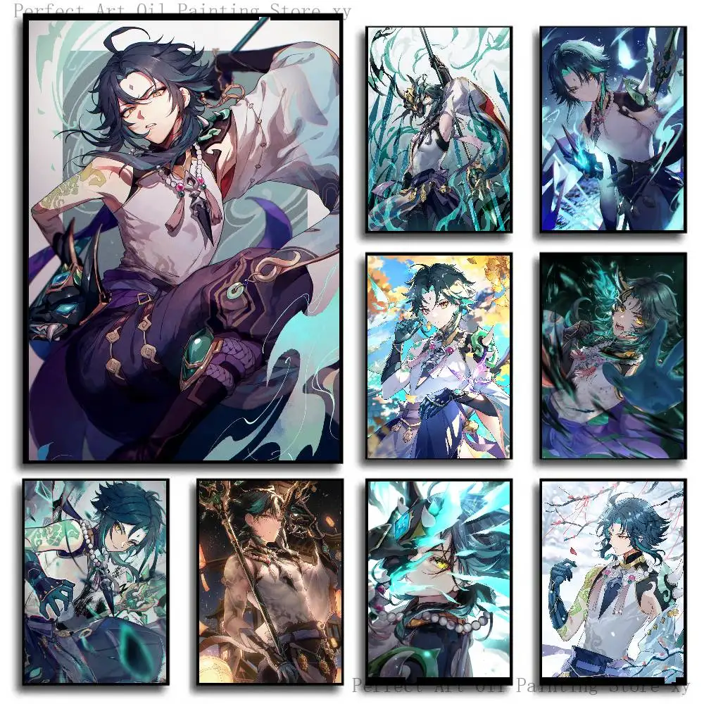 Game Genshin Impact Xiao Poster Self-adhesive Art Room Entrance Restaurant Wall Decor Art Painting