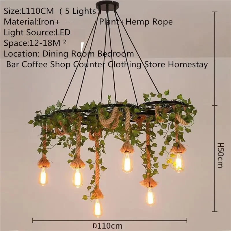 ANITA American Country Pendant Lamp Retro Creativity Plant Music Restaurant Cashier Counter Bar Cafe Milk Tea Shop Chandelier