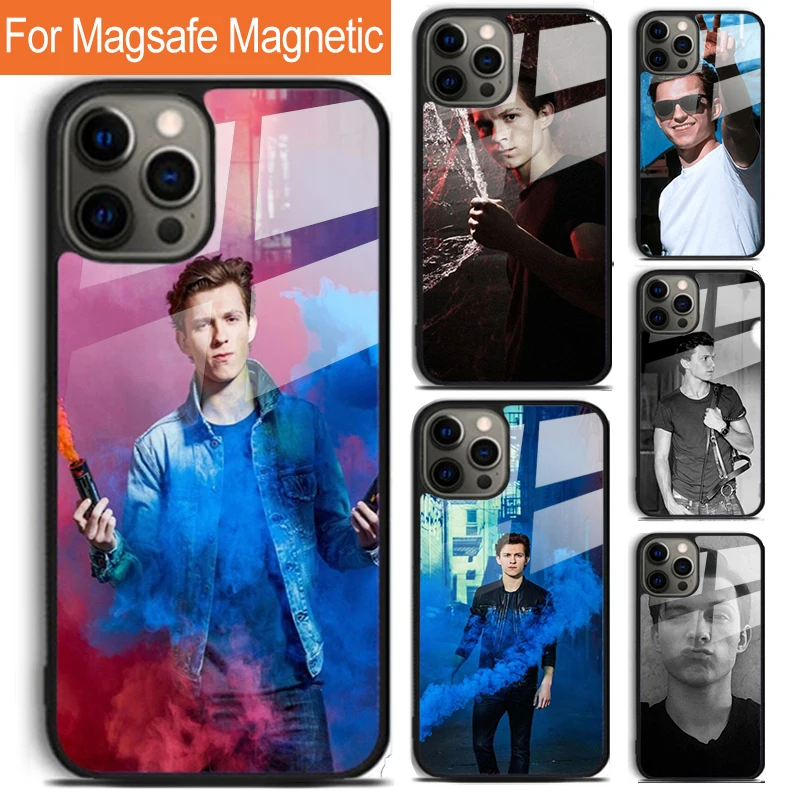 Tom Holland Handsome Phone Case For iPhone 16 15 14 13 12 11 Pro Max Plus Magsafe Magnetic Wireless Charging Cover