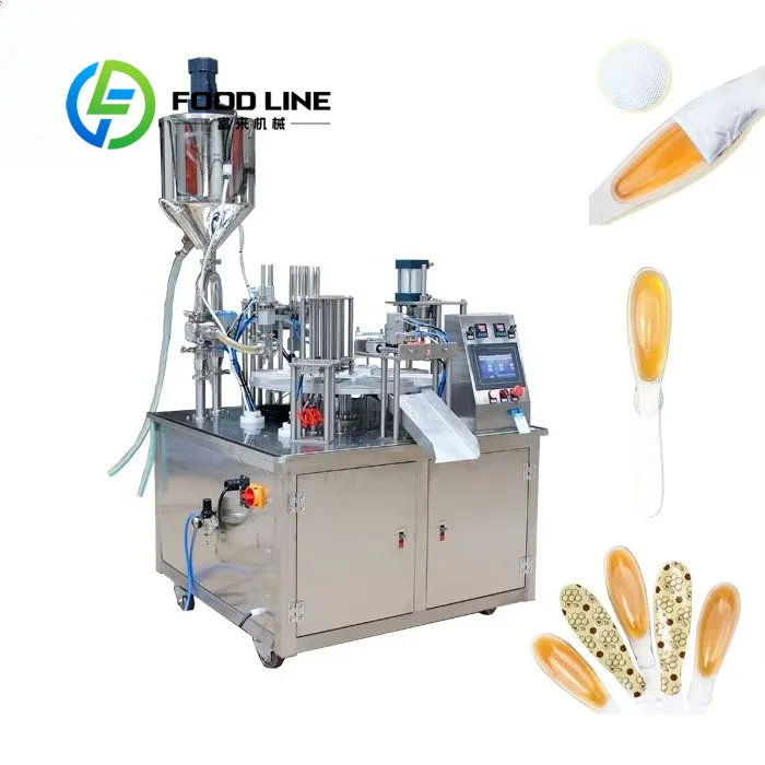 Automatic 5-30ml Honey Filling Machine Aluminum Foil Sealing Machine Honey Stick Spoon Filler Sealer Packaging Machine