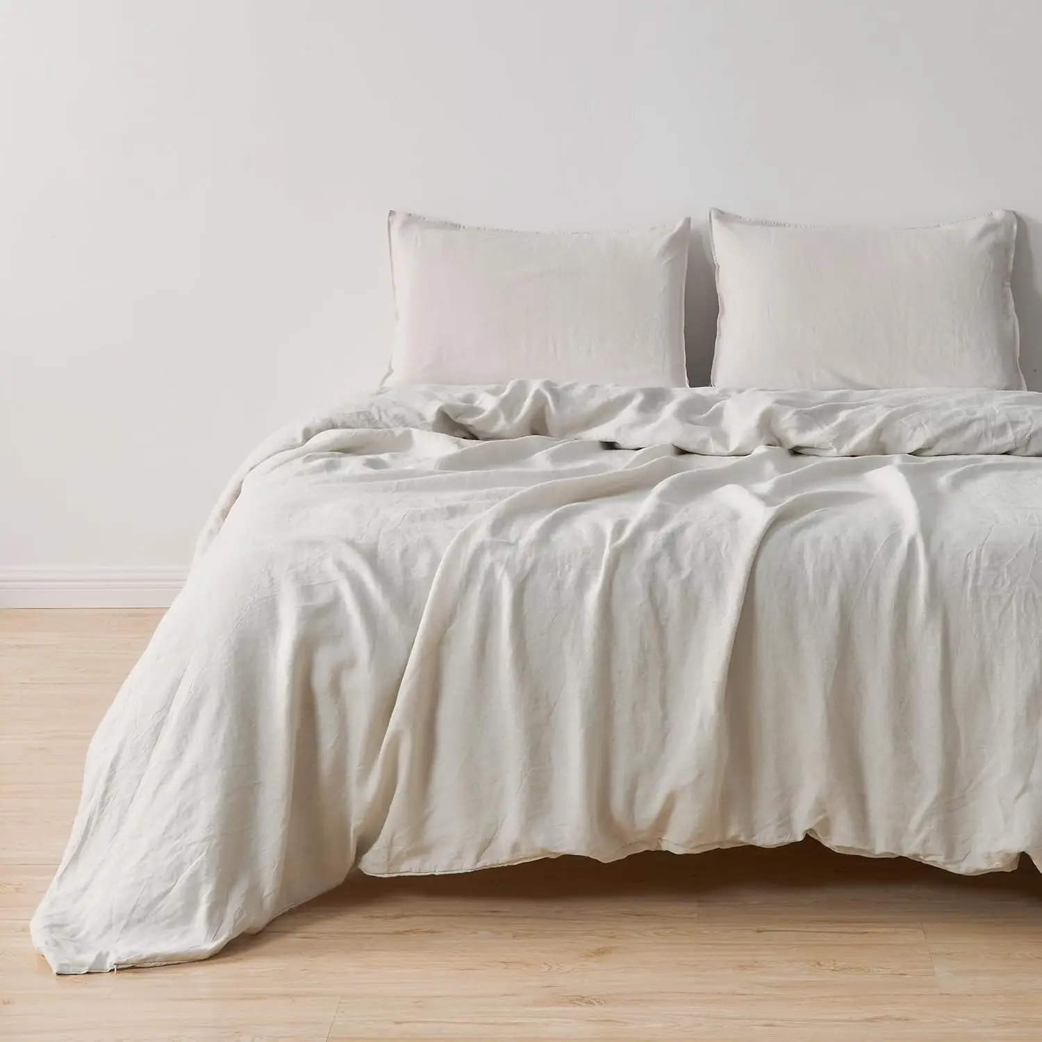 

100% pure European linen duvet set-3 pieces of full size/large duvet cover with pillowcase-breathable and durable bedding set