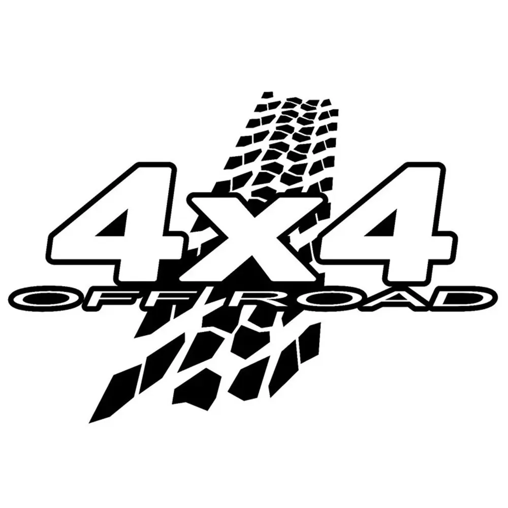 Vinyl Cut 4x4 Off Road Car Sticker Tire Track Waterproof Decal For Truck SUV Bumper Window Offroad Vehicle Exterior Decor